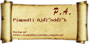 Pimpedli Ajándék névjegykártya